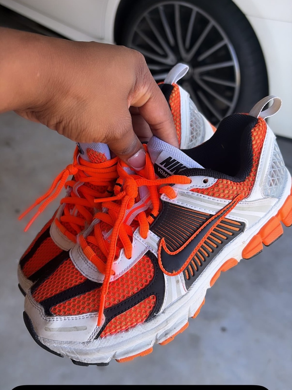 Nike Kids Orange, White and Black Athletic Sneakers - Picture 1 of 1